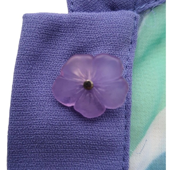 Womens 2X Groovy 1970s Retro Pastel Sheer Chiffon Blouse Top Lightweight Airy - Picture 15 of 16